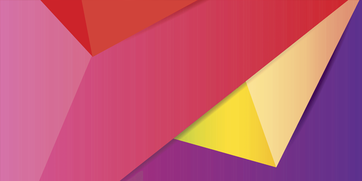 Mocked up image of coloured sheets of paper on top of each other to create polygons