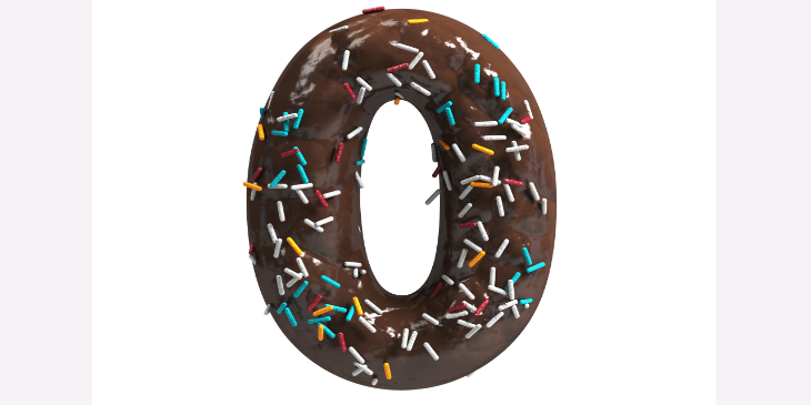 Chocolate doughnut with coloured sprinkles