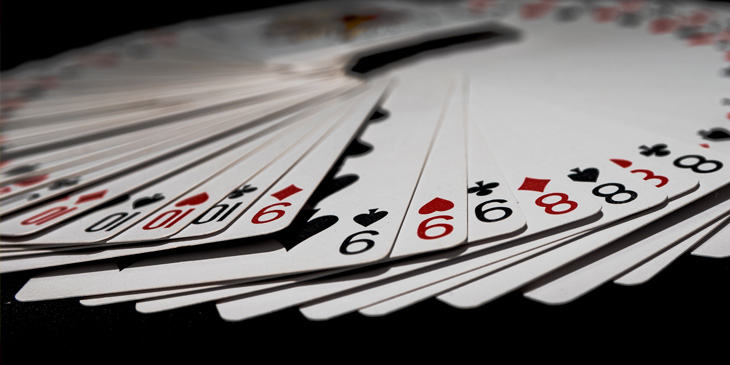 A deck of cards spread out