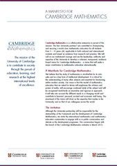 Cambridge Mathematics Manifesto