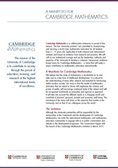 Cambridge Mathematics Manifesto