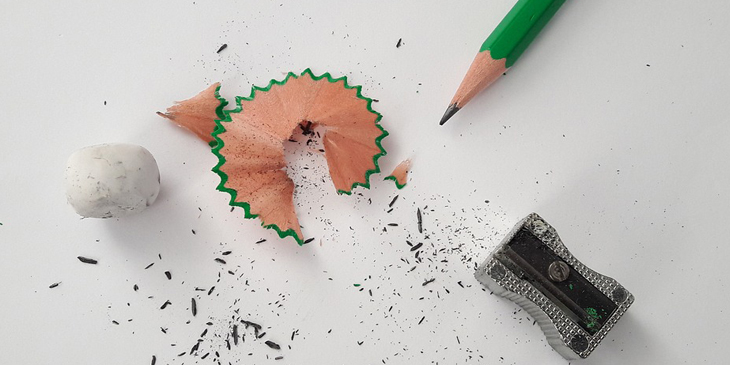 A pencil being sharpened