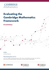 The front cover of Evaluating the Cambridge Mathematics Framework: A Summary