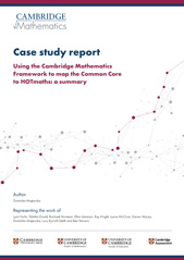 The front cover of the HOTmaths summary report document