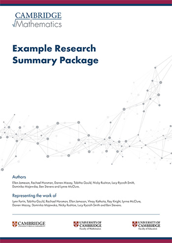 Front cover for the example Research Summary Document